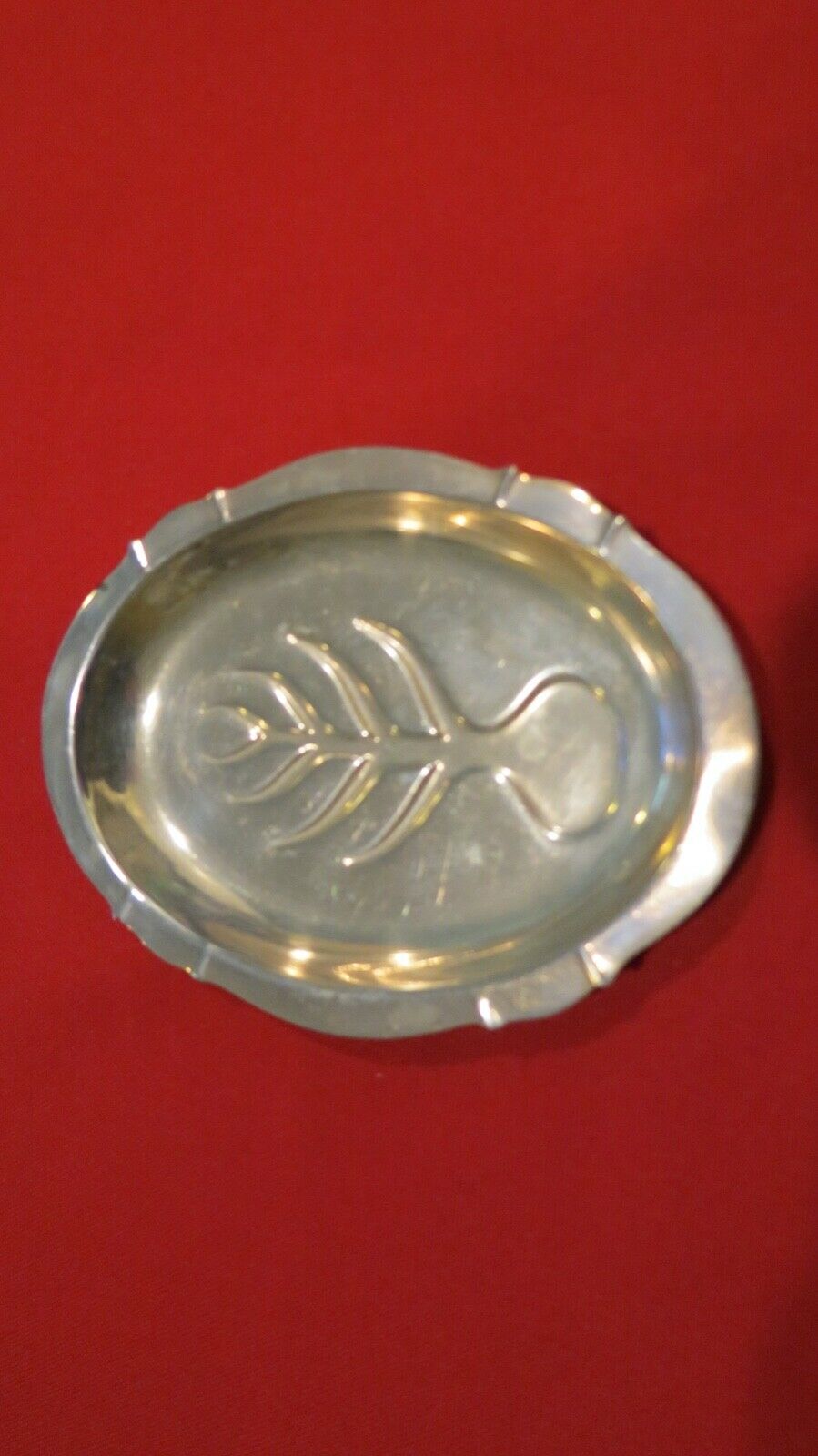 Sterling Silver Oval Dish Shaped Like Carving Tree By F.b. Rogers Silver Co